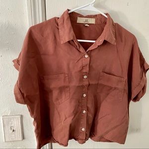 Button down cropped shirt